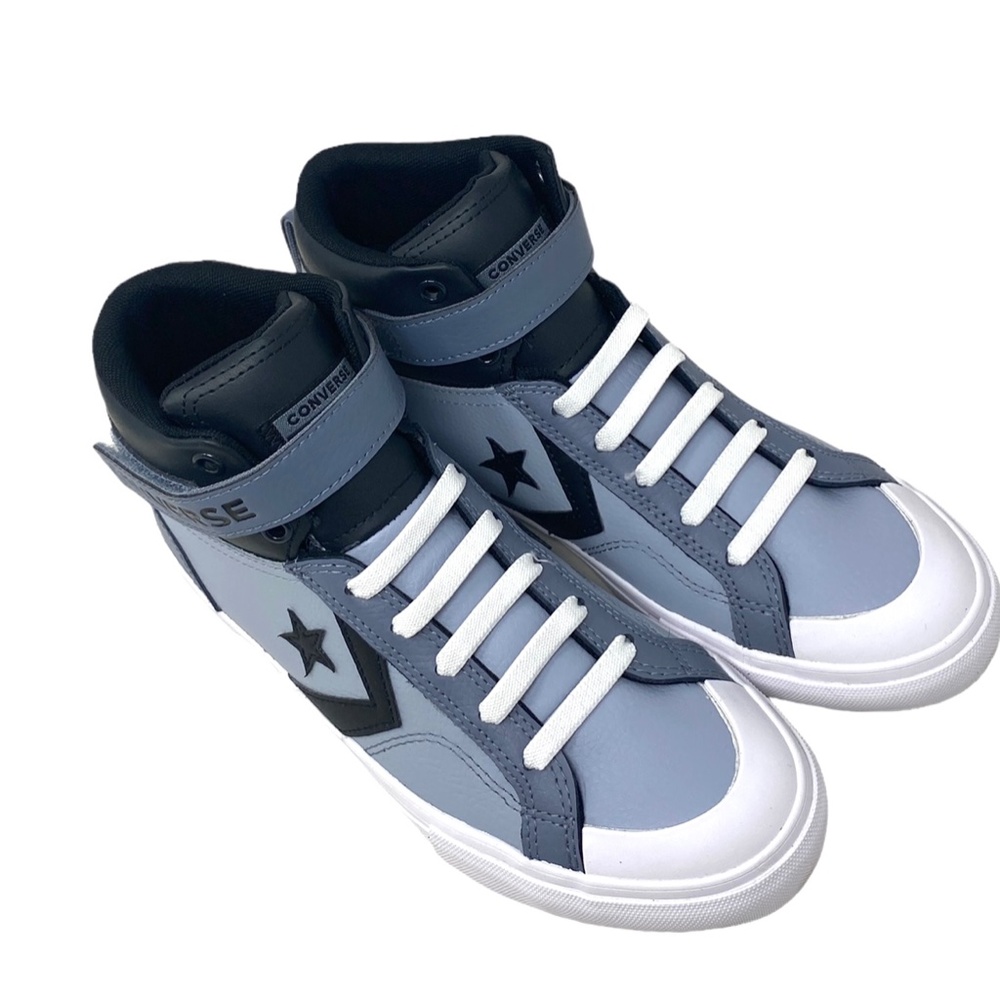 Converse Pro Blaze Strap Sneaker Kids Women's Leather Mid Top Gray Shoes A05708C - Picture 4 of 9